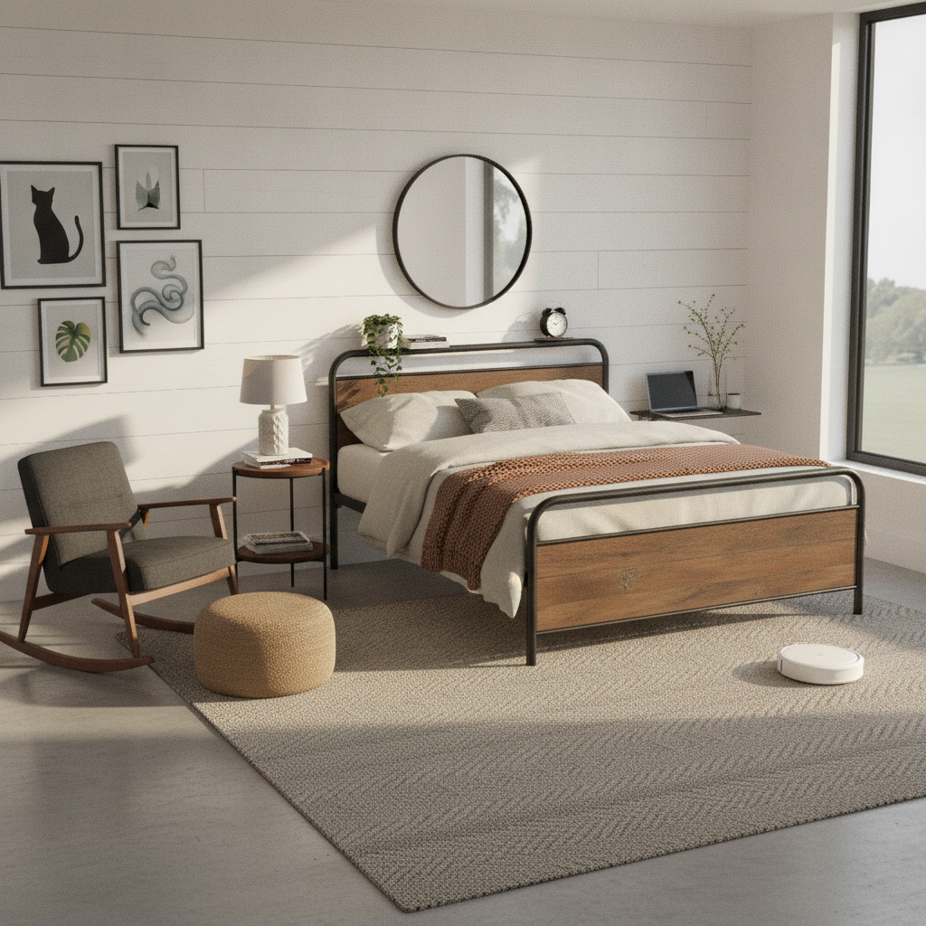 AI-generated scene for Industrial Bedroom